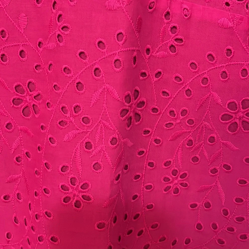 LOFT Women's Magenta Eyelet Top - Picture 2 of 2
